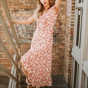 Piper & Scoot Ruffle Floral Midi Dress Size S NWOT